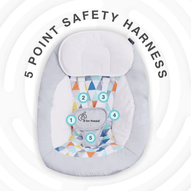 Snicker Automatic Baby Swing - Grey Multi - Image 4