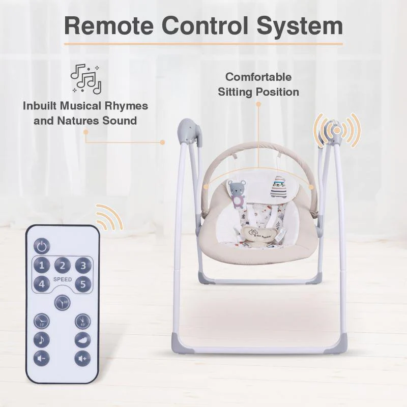Snicker Automatic Baby Swing - Beige - Image 3