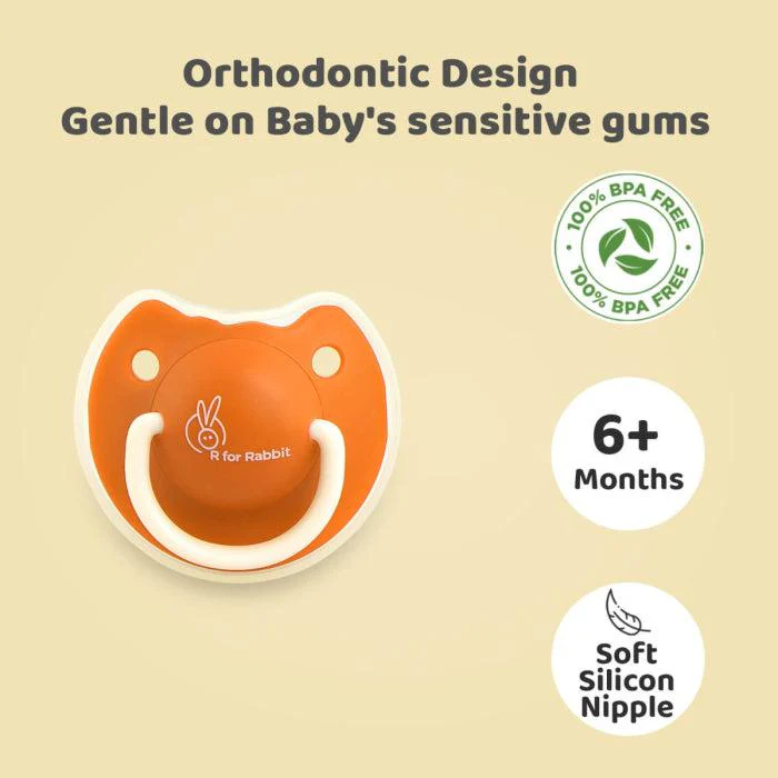 Tusky Pacifier Size L Ultra Light Soft Silicone Nipple - Orange - Image 3