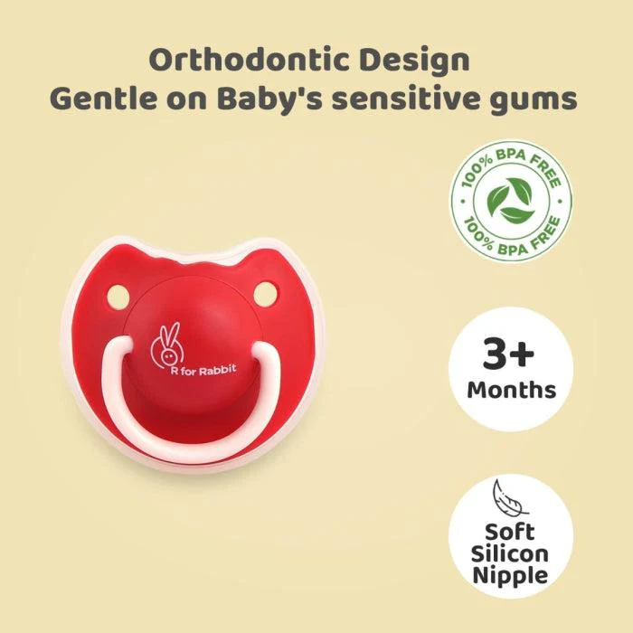 Tusky Pacifier Size M Ultra Light Soft Silicone Nipple - Red - Image 3
