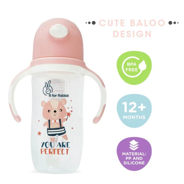 Premium Baloo Baby Straw Sipper Bottle 300 ML - Pink - Image 8