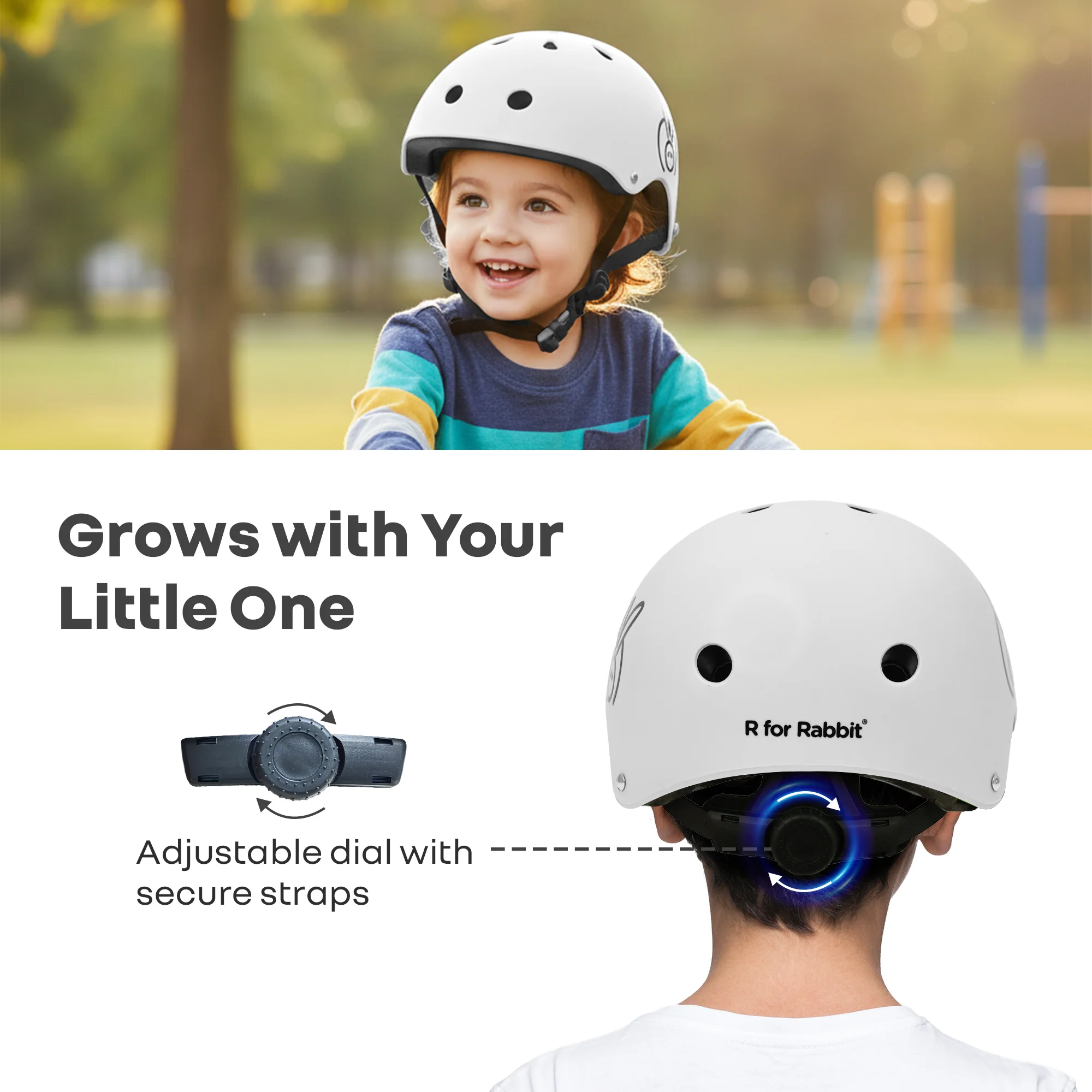 Safe Play Best Kids Safety Helmet - Trusted EN1078 Certified Helmet for Kids with Shock-Absorbing EPS Foam 5-13 Years - White - Image 4