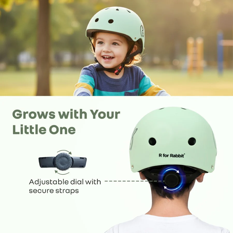 Safe Play Best Kids Safety Helmet - Trusted EN1078 Certified Helmet for Kids with Shock-Absorbing EPS Foam 5-13 Years - Green - Image 4