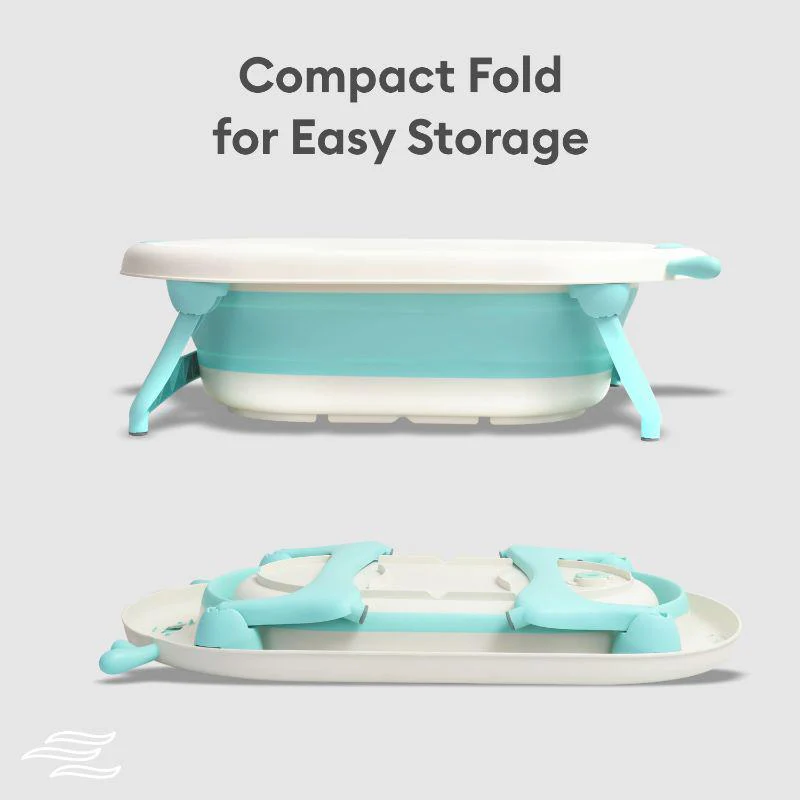 Bubble Double Aqua Baby Bath Tub Compact Fold & Portable - Blue - Image 4