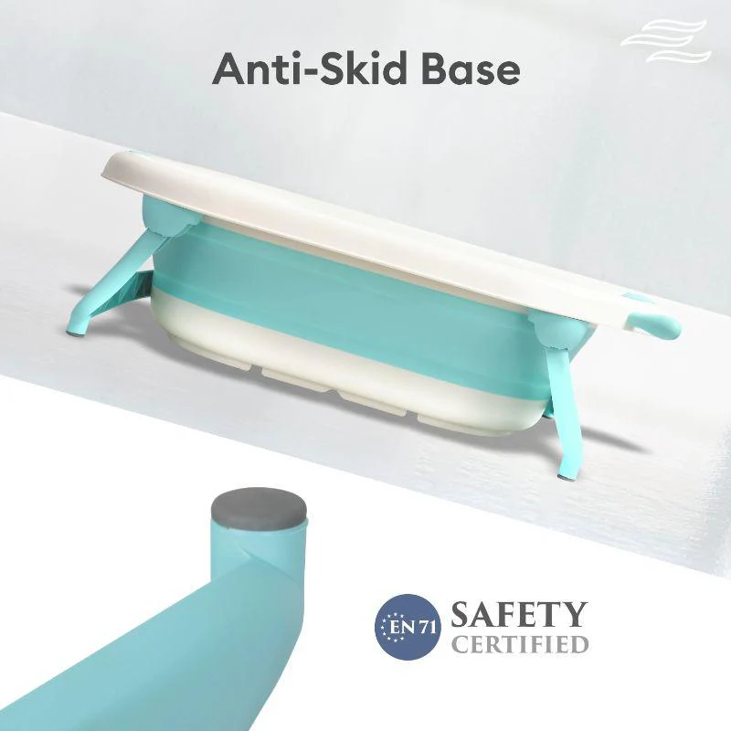 Bubble Double Aqua Baby Bath Tub Compact Fold & Portable - Blue - Image 5