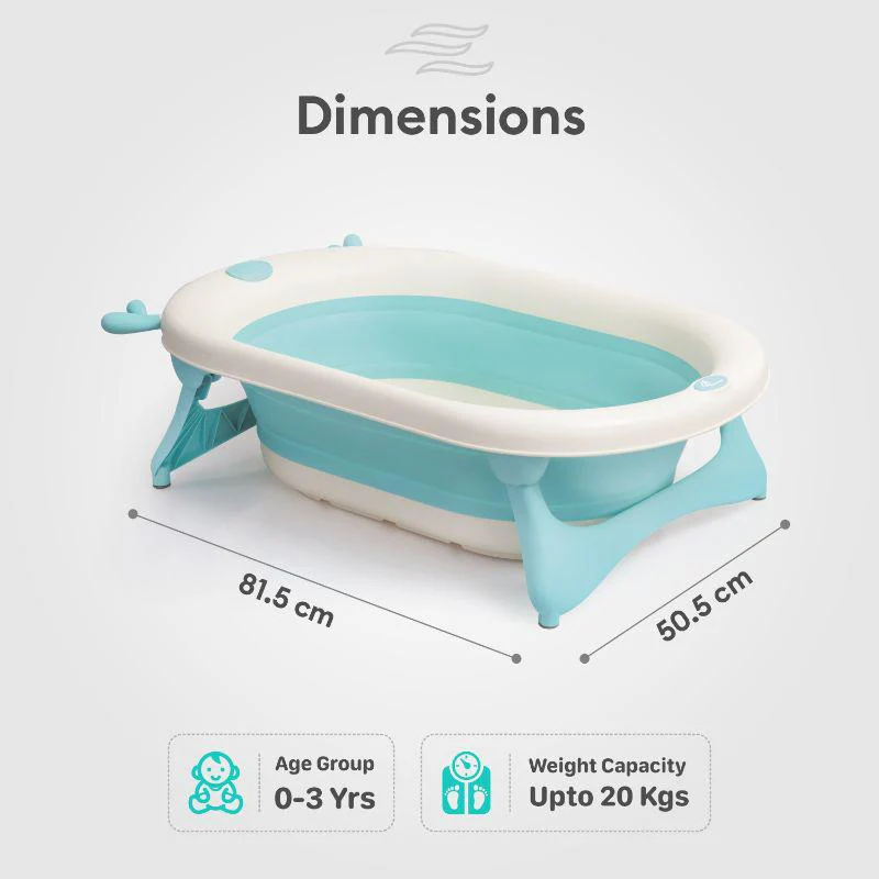 Bubble Double Aqua Baby Bath Tub Compact Fold & Portable - Blue - Image 7