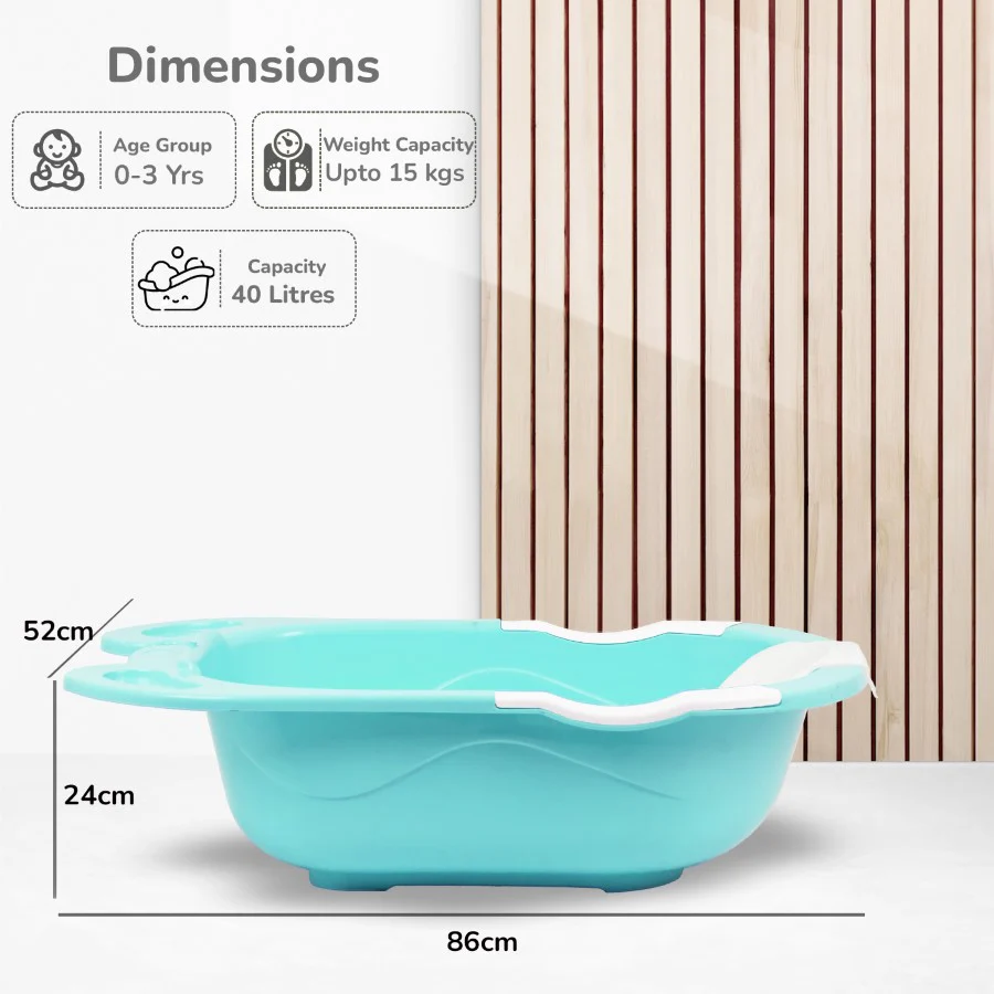 Bubble Double Snowy: 2-in-1 Baby Bath Tub with Ergonomic Sling - Green White - Image 8
