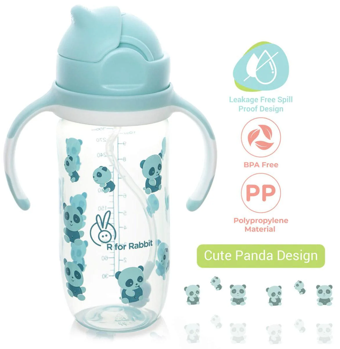 Bubble Baby Sipper Bottle 300ml BPA free Poly Propylene Material - Blue - Image 5