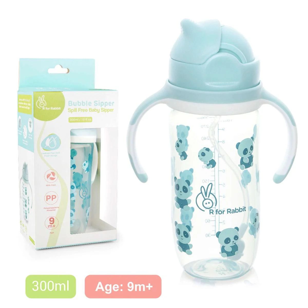 Bubble Baby Sipper Bottle 300ml BPA free Poly Propylene Material - Blue - Image 7