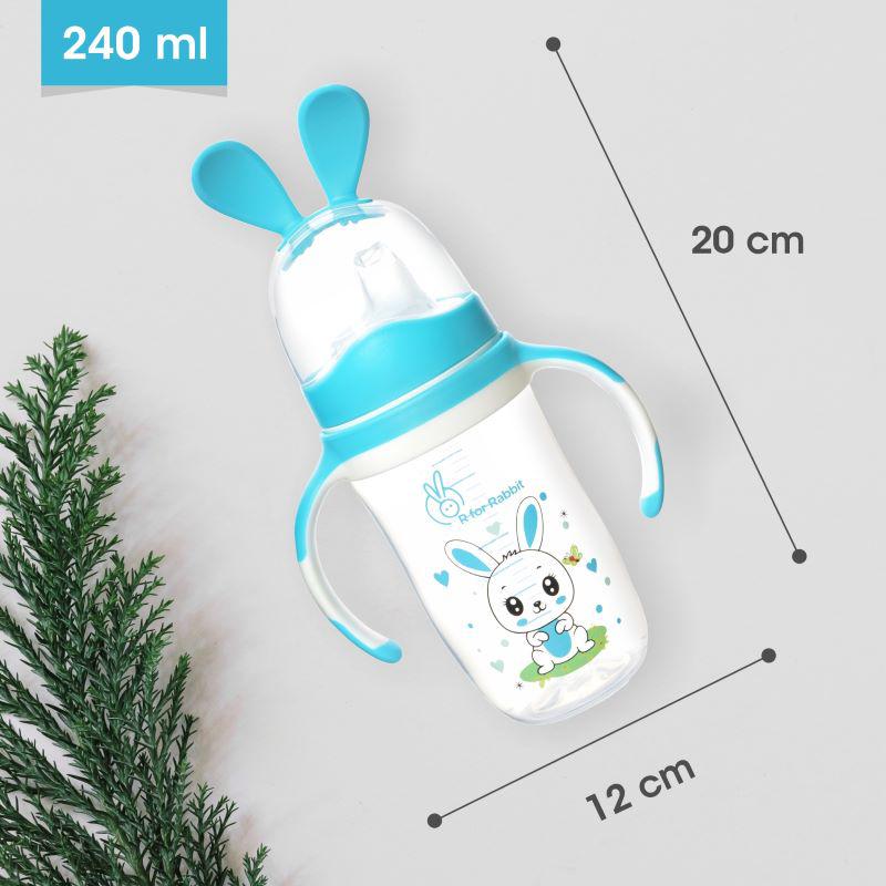 Bunny Baby Spout Sippy Cup 240ML With Soft Silicon Spout for Baby 6 Months+ - Blue - Image 3