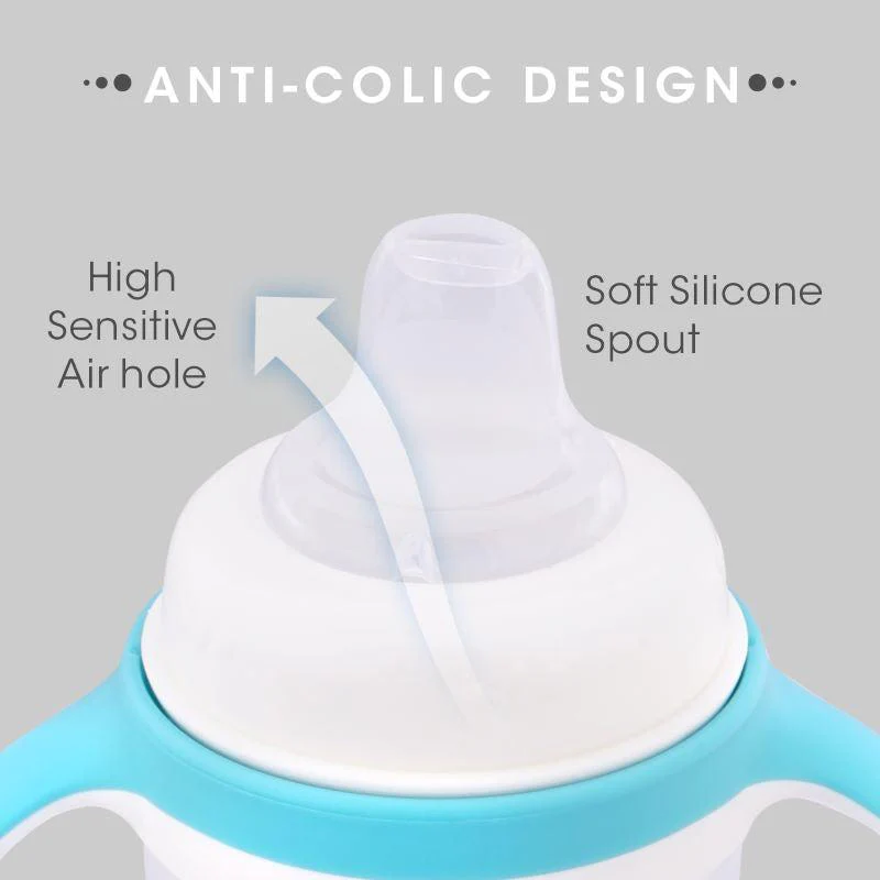 Bunny Baby Spout Sippy Cup 240ML With Soft Silicon Spout for Baby 6 Months+ - Blue - Image 4