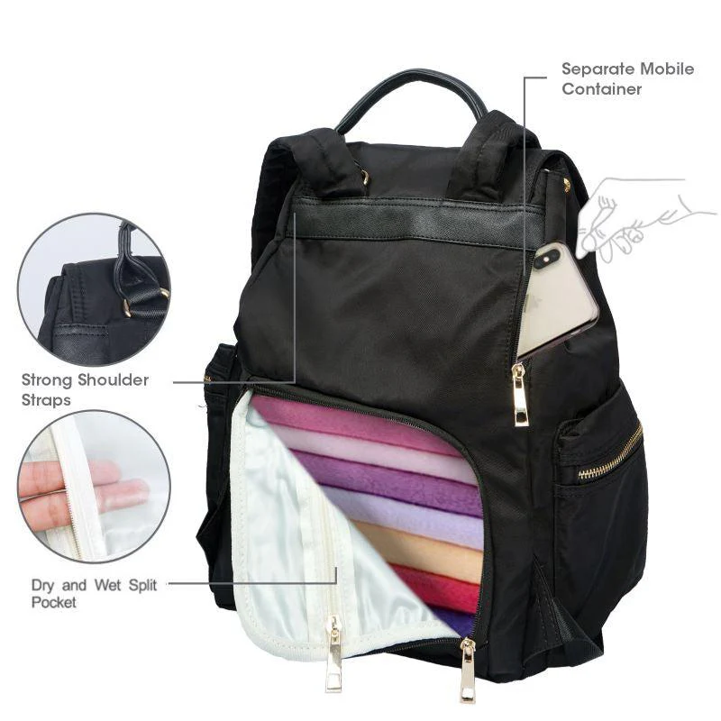 Caramello Bliss Diaper Bag - Black - Image 7