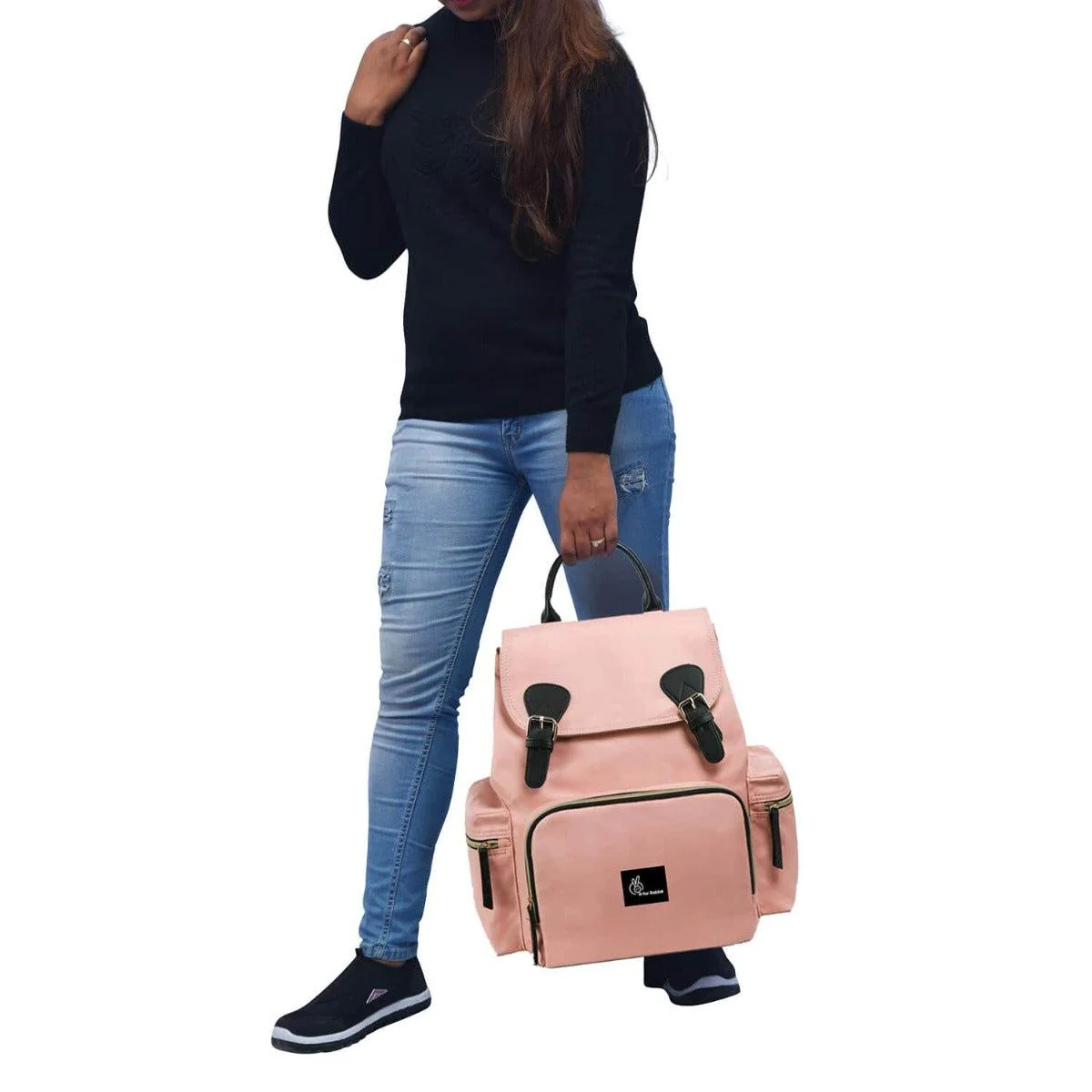 Caramello Bliss Diaper Bag With Personalized Name Tag - Pink - Image 11
