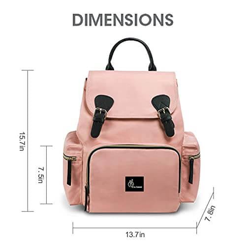 Caramello Bliss Diaper Bag With Personalized Name Tag - Pink - Image 5
