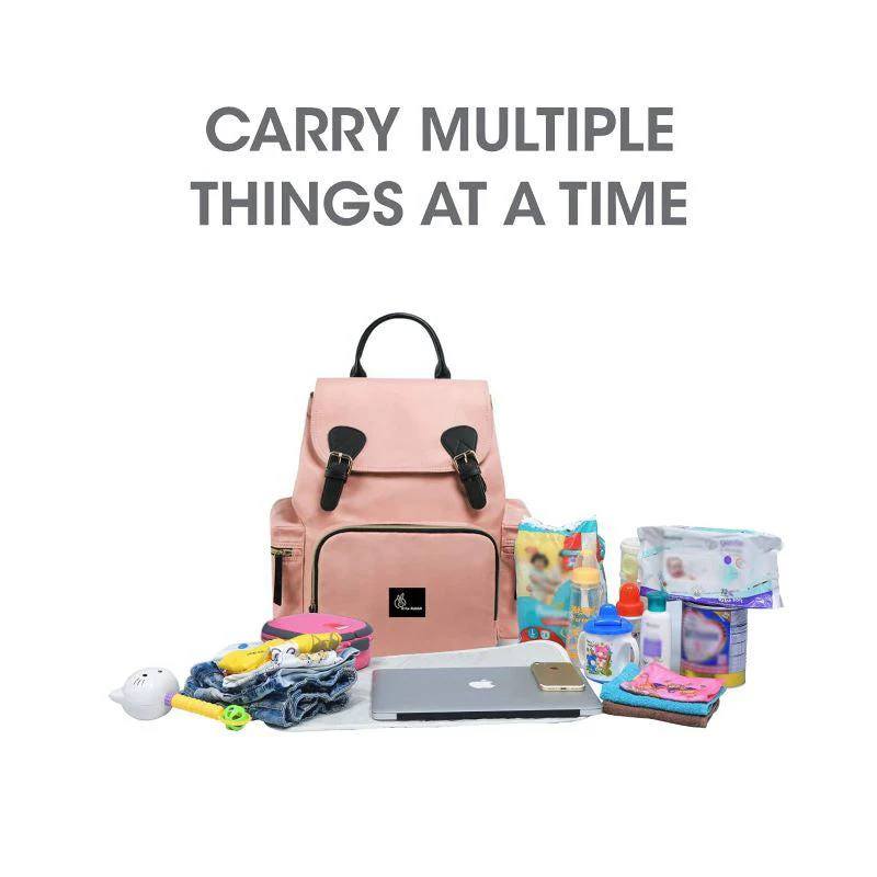 Caramello Bliss Diaper Bag With Personalized Name Tag - Pink - Image 7