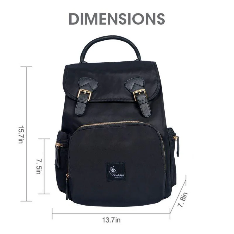 Caramello Bliss Diaper Bag With Personalized Name Tag - Black - Image 5