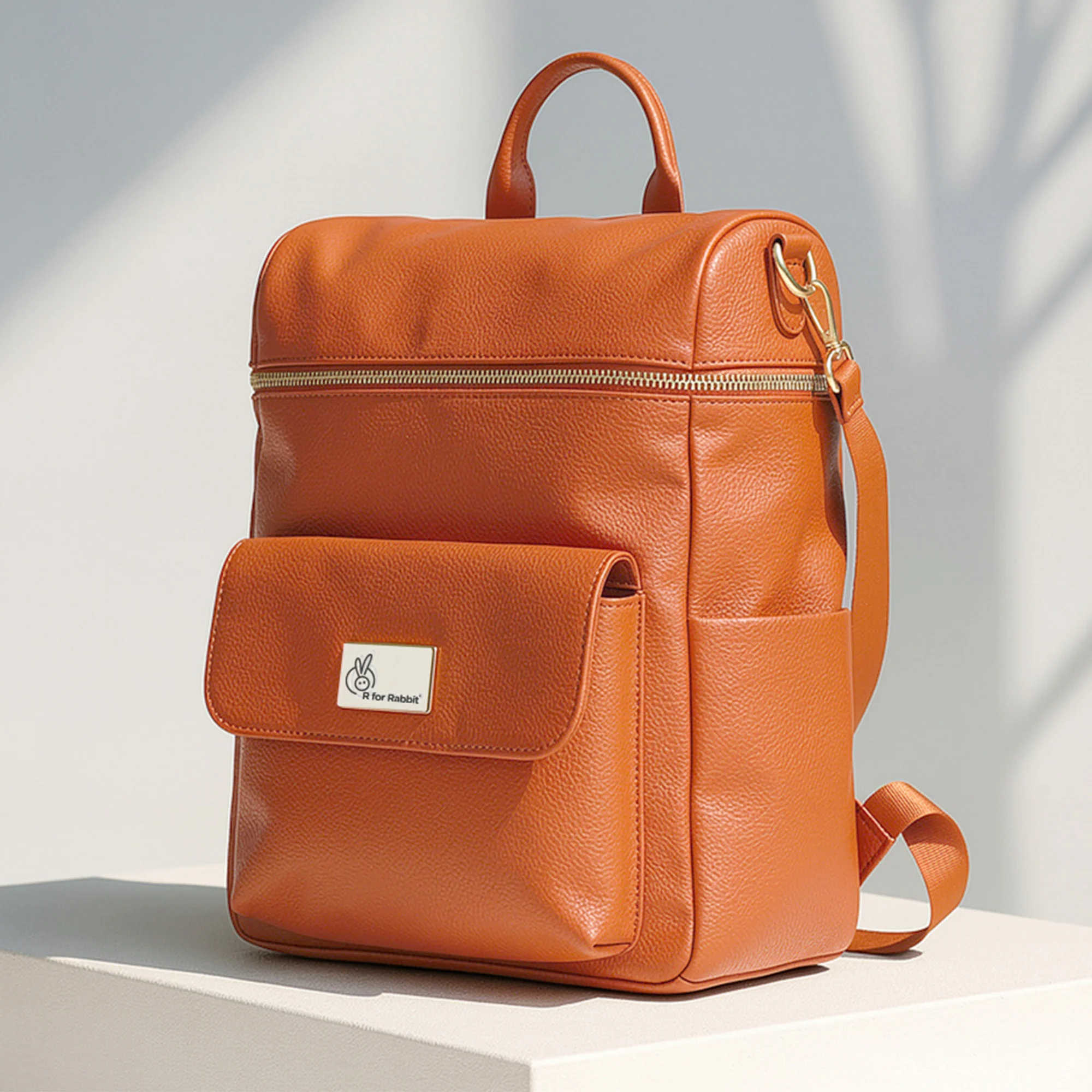 Caramello Bold Ivy Diaper Bag for Moms, Dual Carry Sling, Insulated Bottle Pockets With Premium Vegan Leather - Rust Orange - Image 2