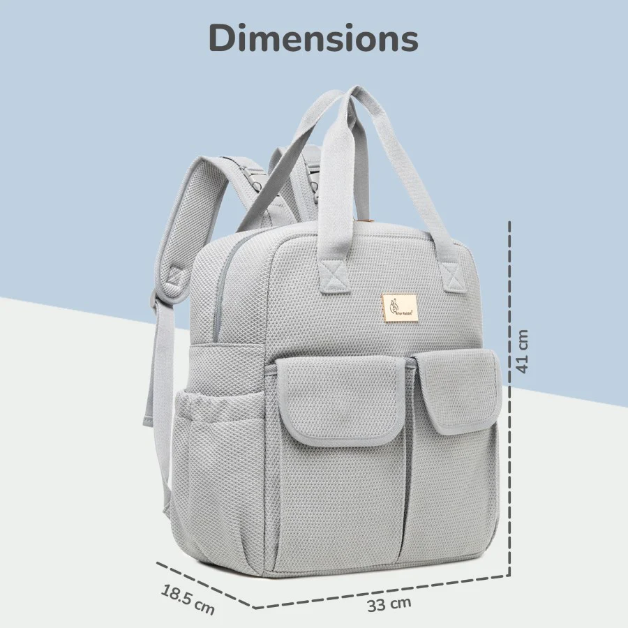 Caramello Breezy Premium Material Diaper Bag For New Moms - Grey - Image 8
