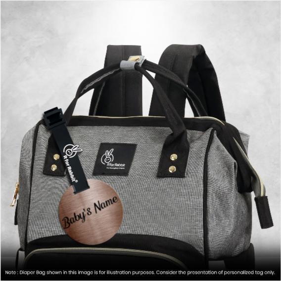 Caramello Breezy Diaper Bag With Personalized Name Tag - Black - Image 2