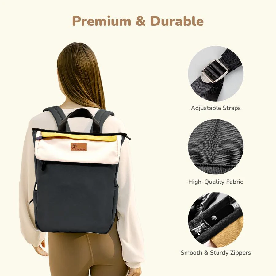 Caramello Daisy 2-in-1 Multipurpose Diaper Bag for Parents - Black Cream - Image 6