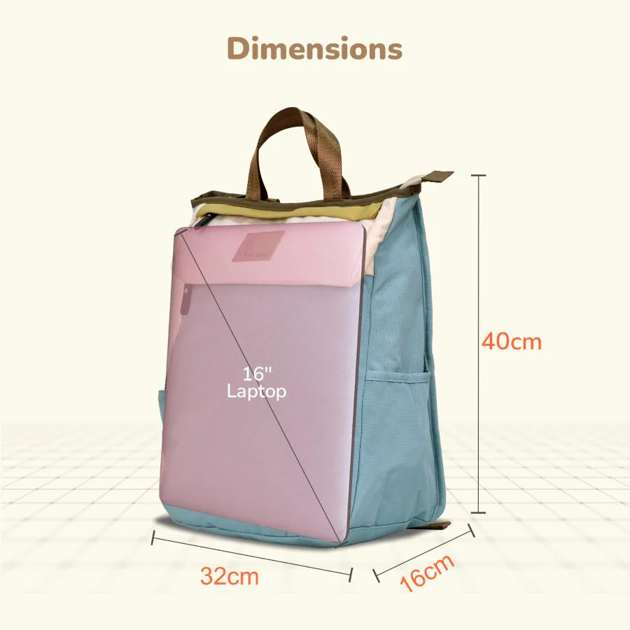 Caramello Daisy 2-in-1 Multipurpose Diaper Bag for Parents - Blue Cream - Image 9