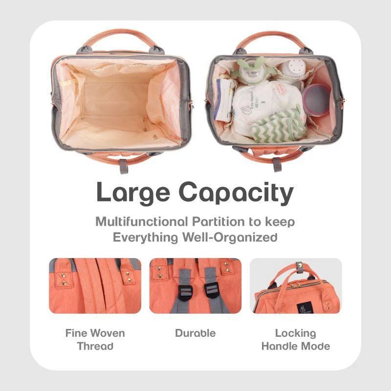 Caramello Diaper Bag For Moms With Personalized Name Tag - Pink - Image 8