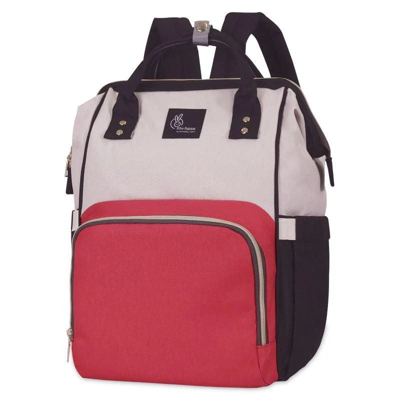 Caramello Diaper Bag For Moms With Personalized Name Tag - Red Cream - Image 2