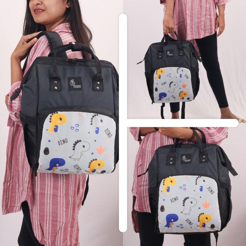 Caramello Dino Diaper Bag For Mother With 11 Pockets - Grey - Image 5