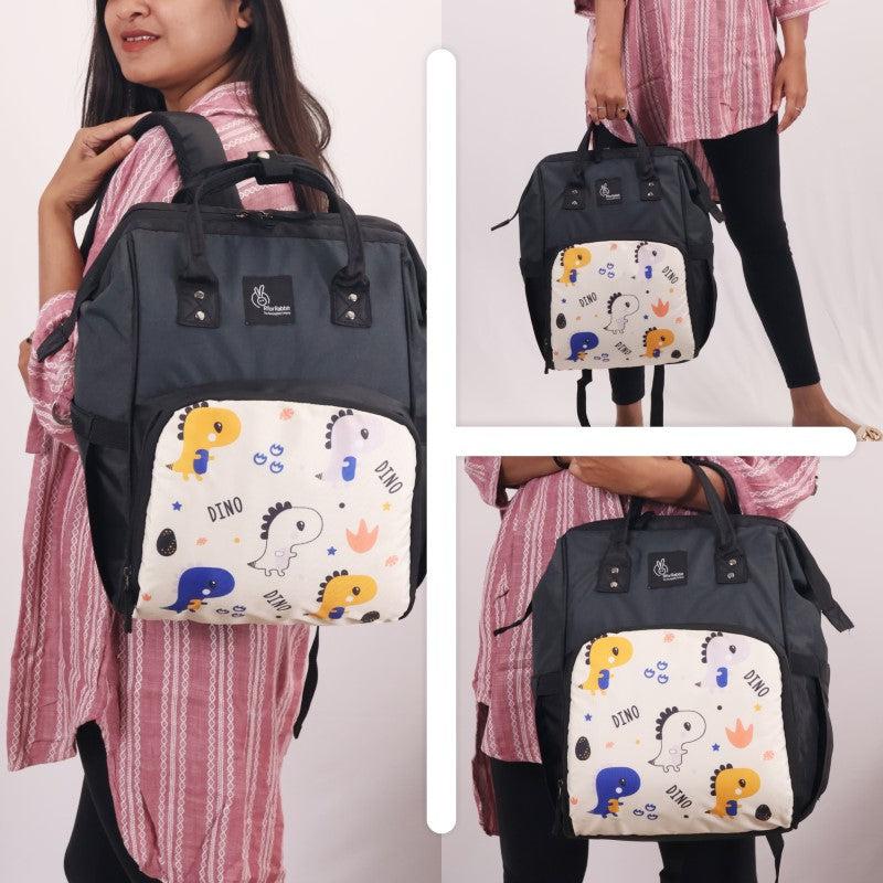 Caramello Dino Diaper Bag For Mother With 11 Pockets - Beige - Image 5