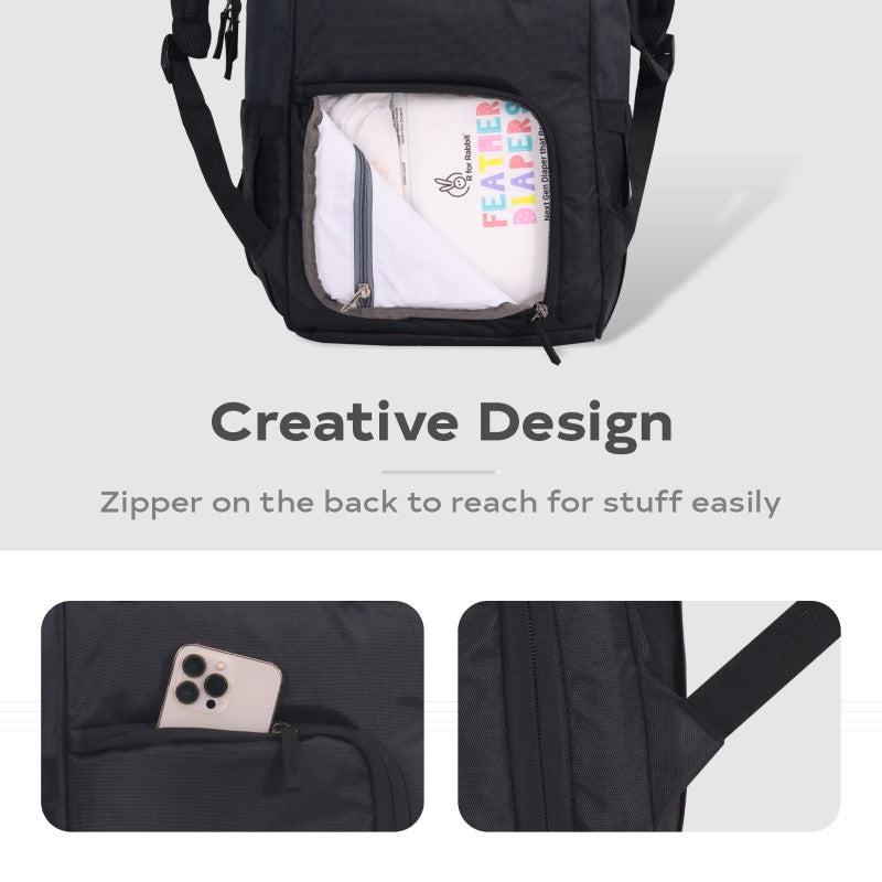 Caramello Dino Diaper Bag For Mother With Personalized Name Tag - Grey - Image 9