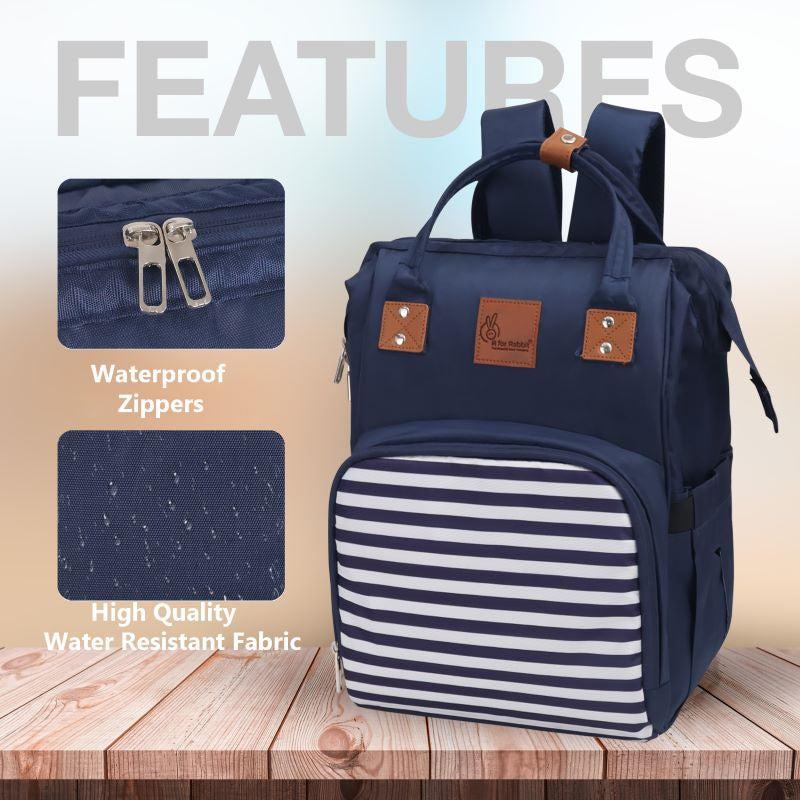Caramello Regal Diaper Bag Cute & Stylish Diaper Bag For Mom's - Blue Stripes - Image 5