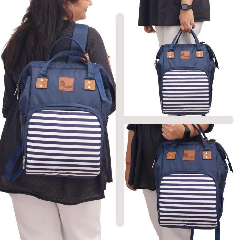 Caramello Regal Diaper Bag Cute & Stylish Diaper Bag For Mom's - Blue Stripes - Image 9