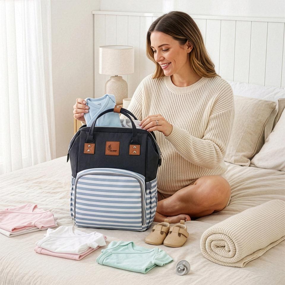 Caramello Regal Diaper Bag Cute & Stylish Diaper Bag For Mom's - Grey Stripes