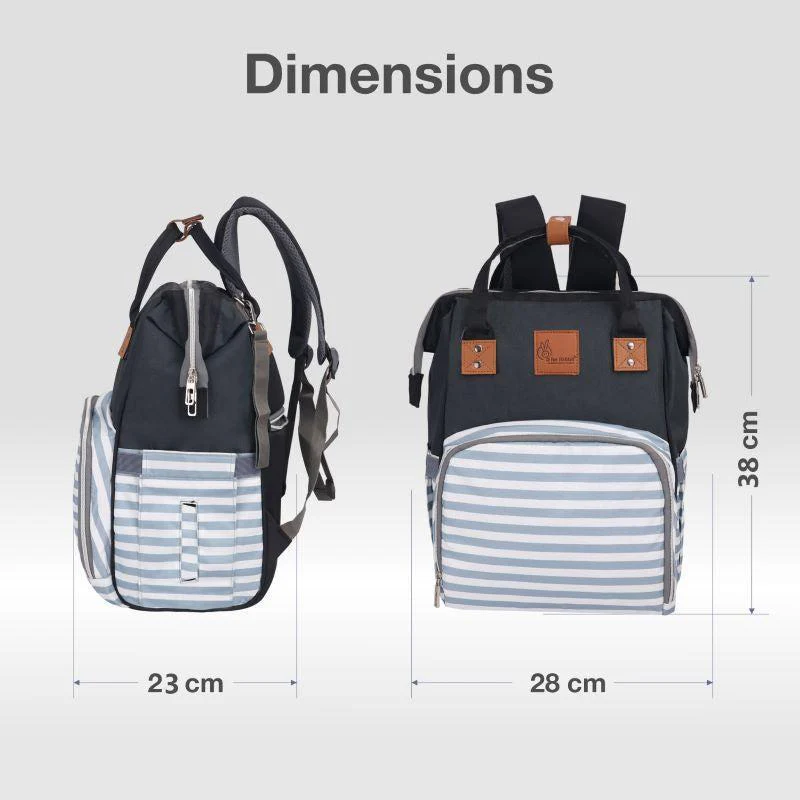 Caramello Regal Diaper Bag Cute & Stylish Diaper Bag For Mom's - Grey Stripes - Image 8