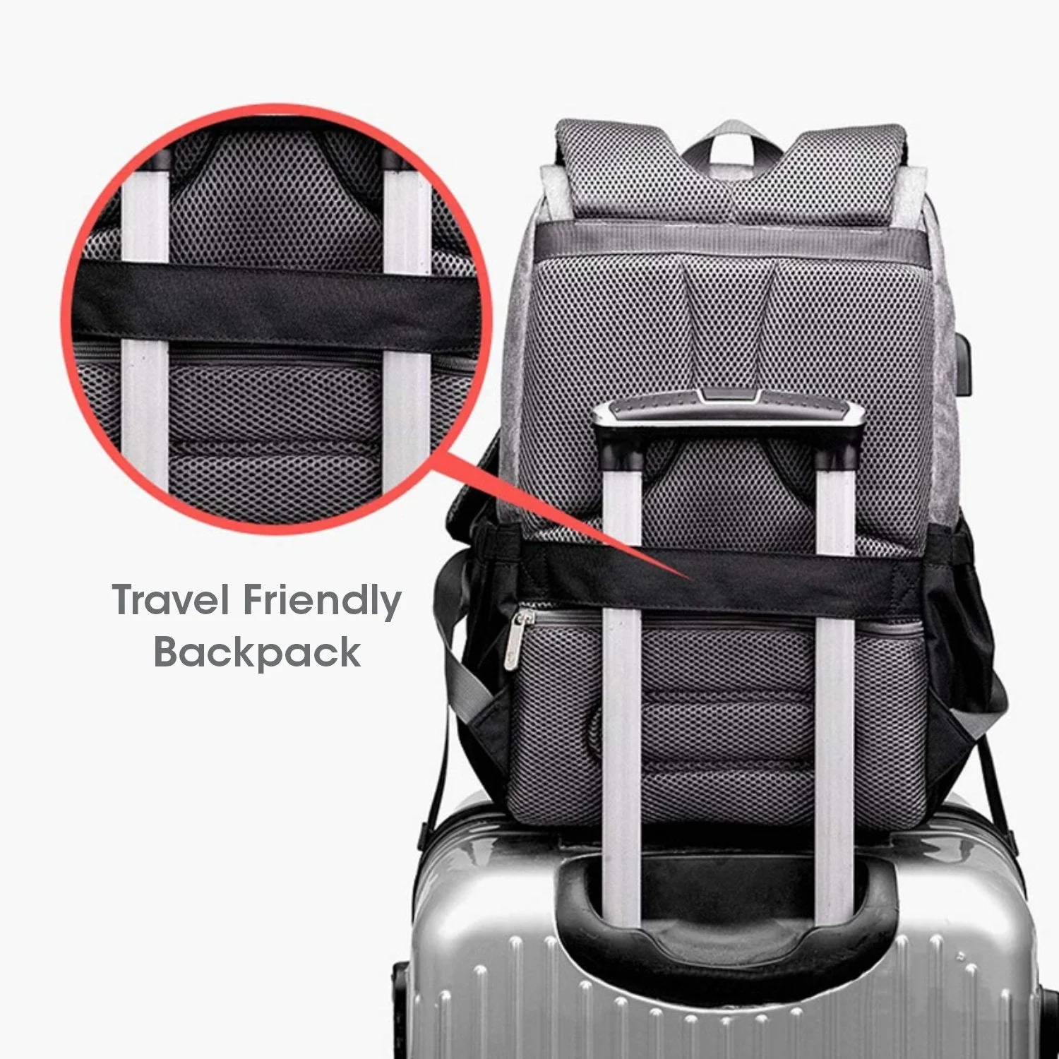 Caramello Smart Diaper Bags For Mother With High-Quality Water-Resistant Material - Grey Black - Image 8
