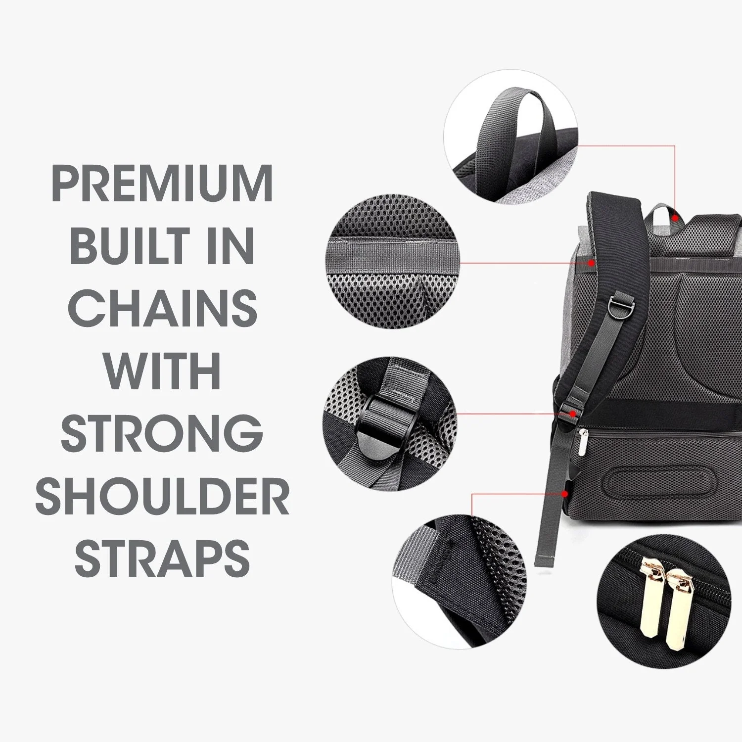 Caramello Smart Diaper Bags For Mother With Personalized Name Tag - Grey Black - Image 7