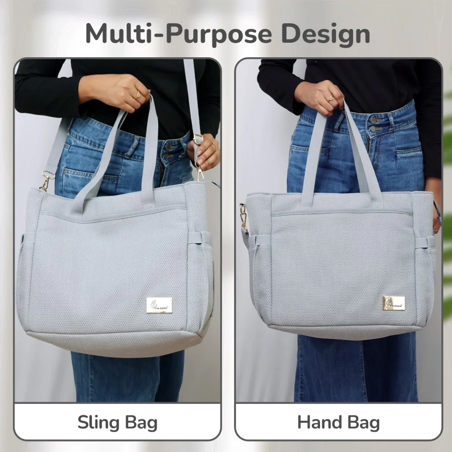 Caramello Tote Multi Purpose Diaper Bag With Spacious Storage - Beige - Image 9