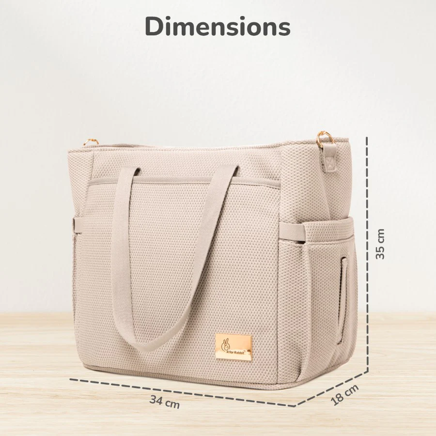 Caramello Tote Multi Purpose Diaper Bag With Spacious Storage - Beige - Image 8