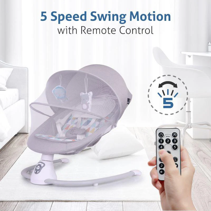 Cocoon The Smart Auto Baby Swing - Grey Multi - Image 3
