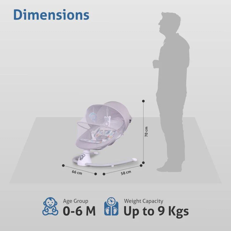 Cocoon The Smart Auto Baby Swing - Grey Multi - Image 8