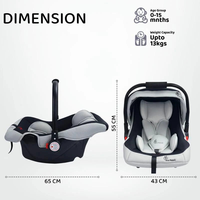 Cozy 3 In 1 Multipurpose Baby Carry Cot Rocker Portable With Washable Cover 0 To 15 Months - Black Grey - Image 5