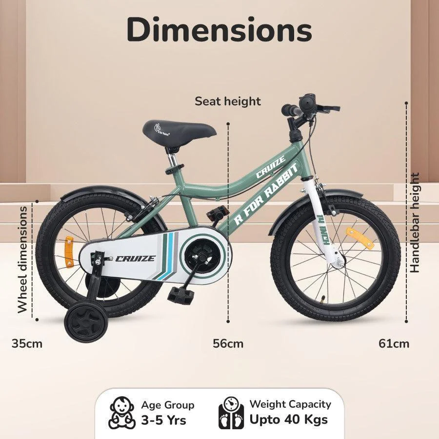 Cruize Bicycle For Kids 14 Inch With 90% Plug N Play Installation - Olive Green - Image 7