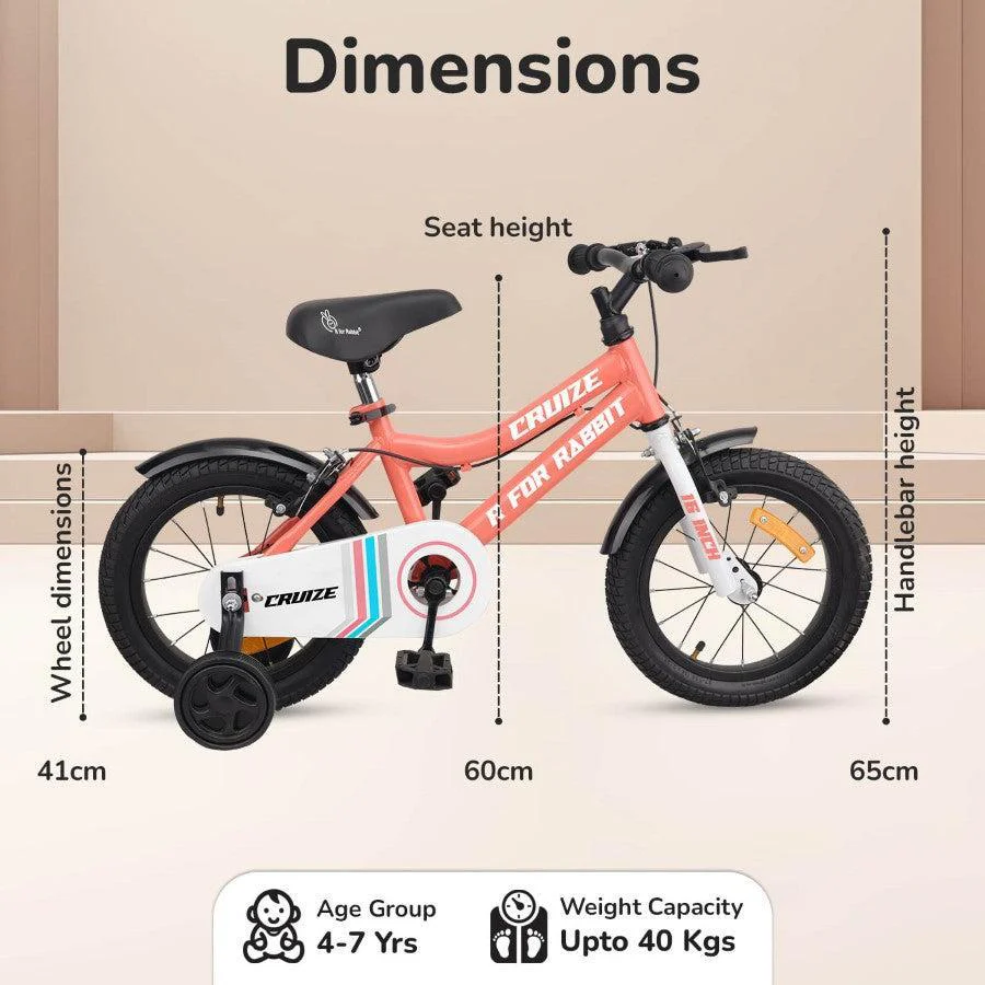 Cruize Bicycle For Kids 16 Inch 90% Plug N Play Installation - Peach - Image 7