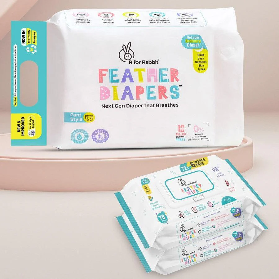 Feather Diapers S Size + Aqua Wipes Combo