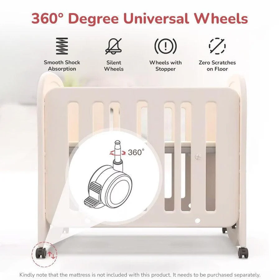 Dream N Play Baby Cot 2-in-1 Multipurpose Converted From Cot into a Rocking Cot - Beige - Image 6