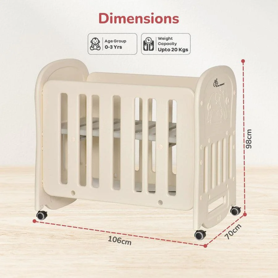 Dream N Play Baby Cot 2-in-1 Multipurpose Converted From Cot into a Rocking Cot - Beige - Image 9