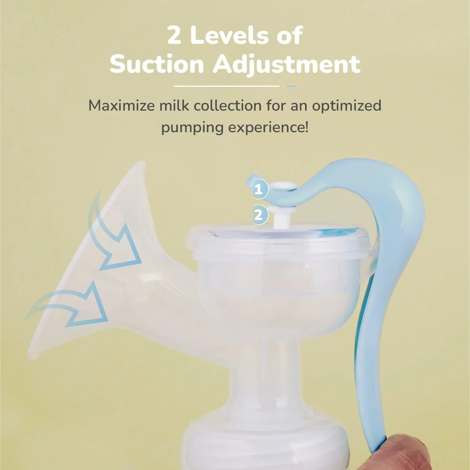 First Feed Cozy Manual Feeding Breast Pump With 2 Suction Level Adjustment - Sky Blue - Image 3