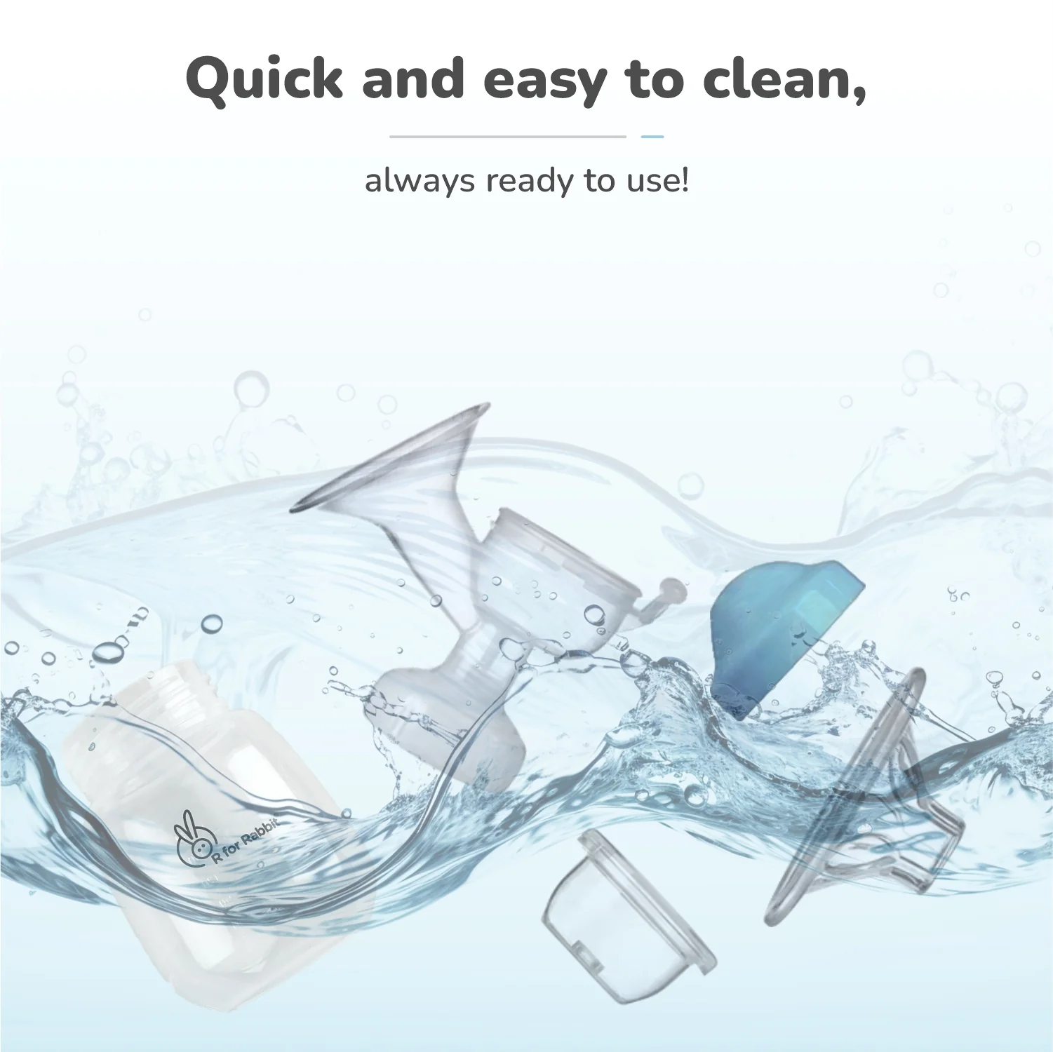 First Feed Cozy Manual Feeding Breast Pump With 2 Suction Level Adjustment - Sky Blue - Image 4