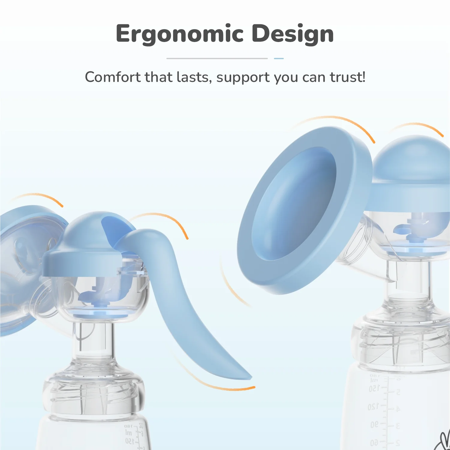 First Feed Cozy Manual Feeding Breast Pump With 2 Suction Level Adjustment - Sky Blue - Image 5