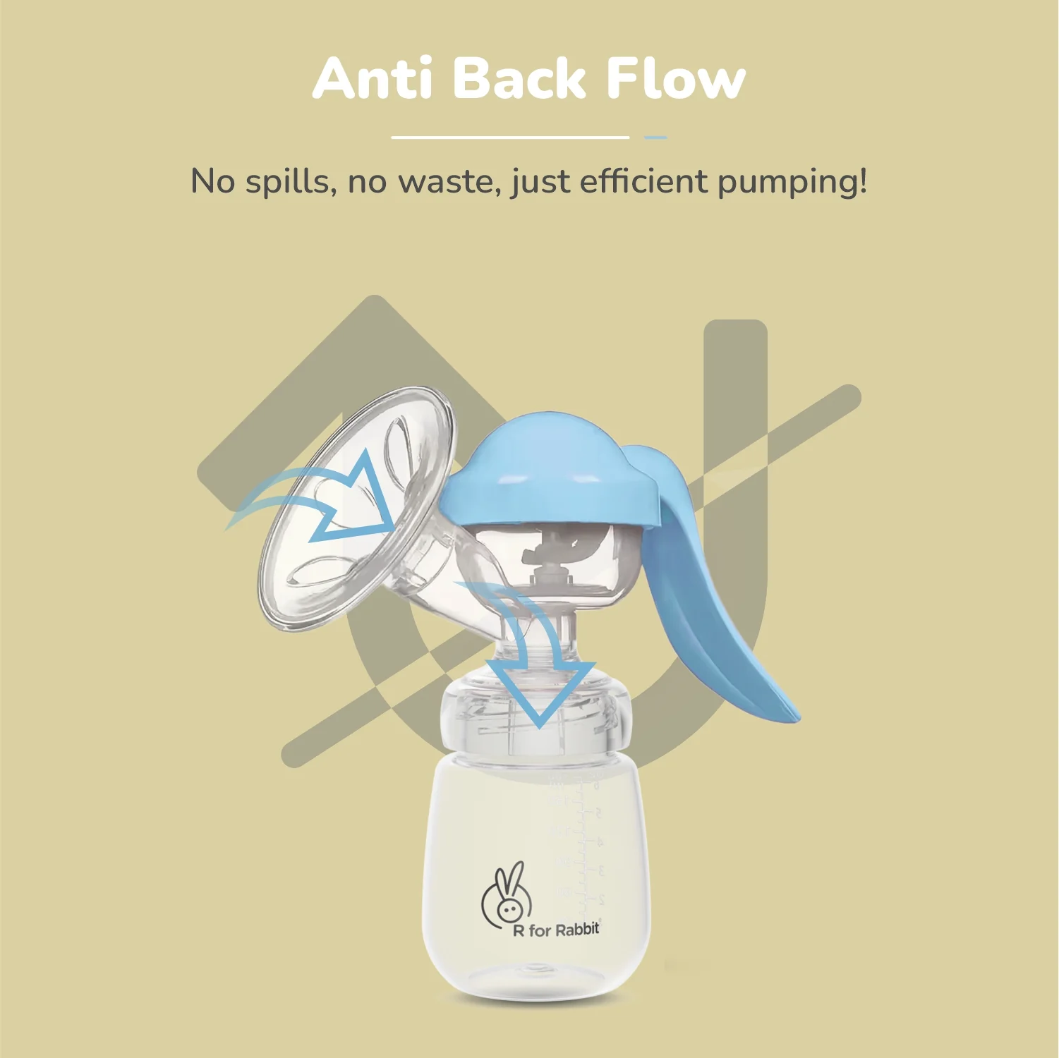 First Feed Cozy Manual Feeding Breast Pump With 2 Suction Level Adjustment - Sky Blue - Image 6